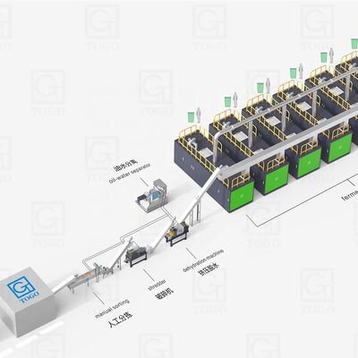 24H цикл обработки Линия производства органических удобрений с гранулами, оборудованная двигателем для утилизации пищевых отходов